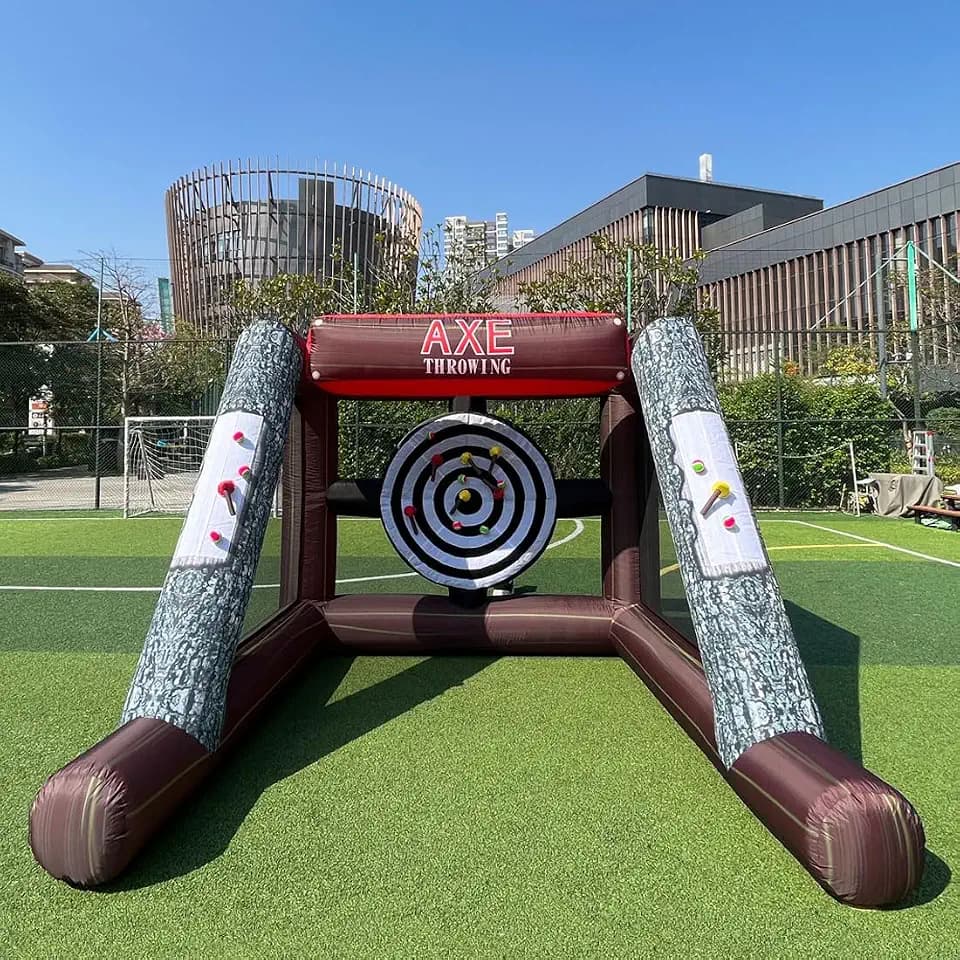 Inflatable Axe Throwing Inflatable Ball Toss Target Dart Board 12 Axes+8 Toss Ball for Party/Birthday/Backyard/School/Team Events