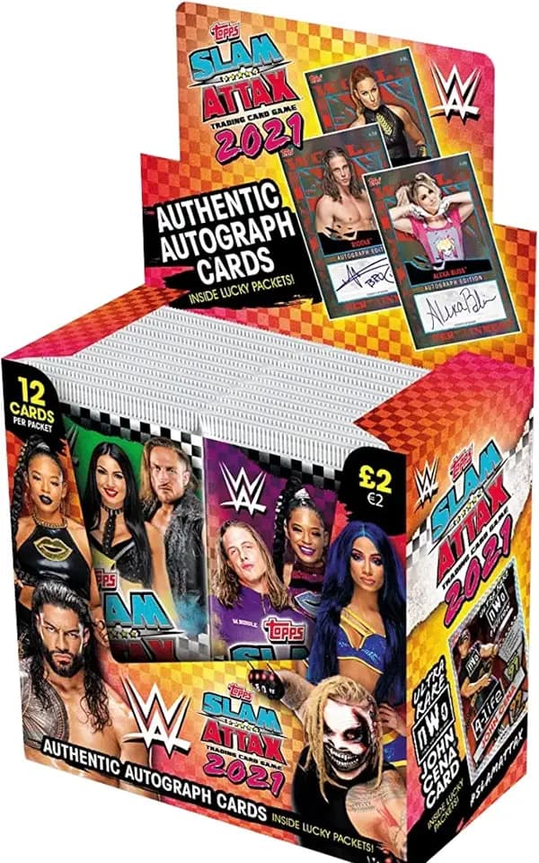 Topps WWE Slam Attax 2021 Trading Card Game Display Box (Full Box of 24 Packets)