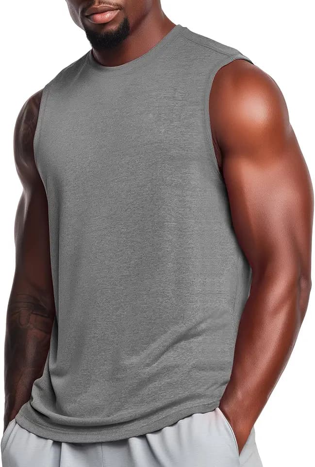 Zengjo Mens Tank Tops Workout Quick Dry Sleeveless Shirts Loose Fit