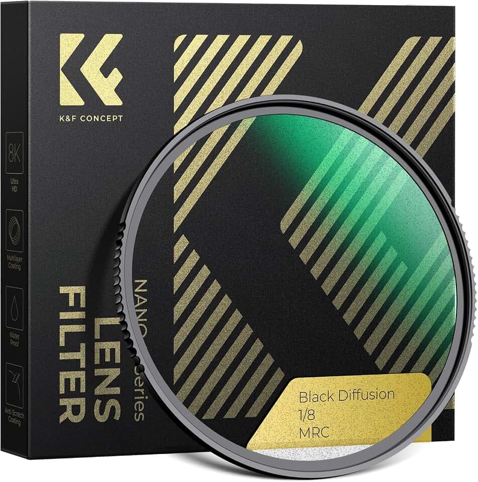 K&F CONCEPT Filter Black-Mist 1/8 Filter 58mm Black Promist 1/8