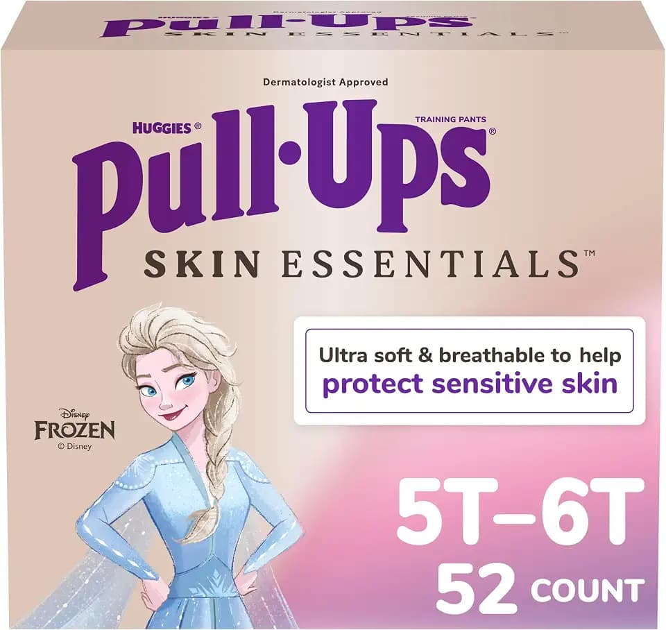 Pull-Ups Girls' Skin Essentials Potty Training Pants, Training Underwear, 5T-6T (46+ lbs), 52 Ct