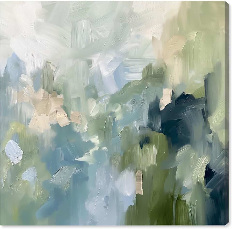 Minted Brush Canvas Minimal Abstracts by Art Remedy, Gallery Wrapped, 30" x 30"