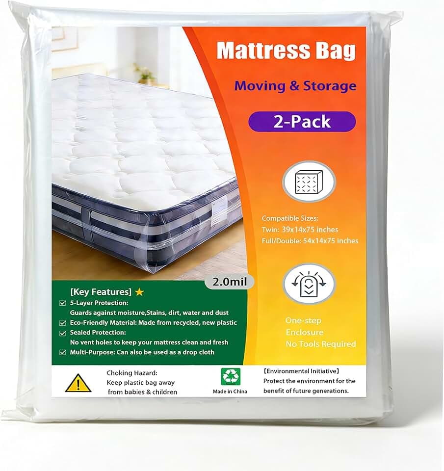 Mattress Bag for Moving Storage and Disposal,Twin and Full Size