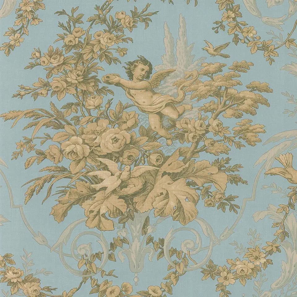 Norwall CH28309 Fabric Toile Wallpaper