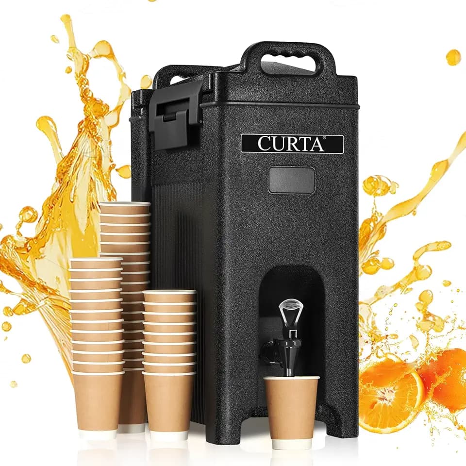Insulated Beverage Dispenser 5 Gallon Commercial Hot & Cold Drink Dispenser