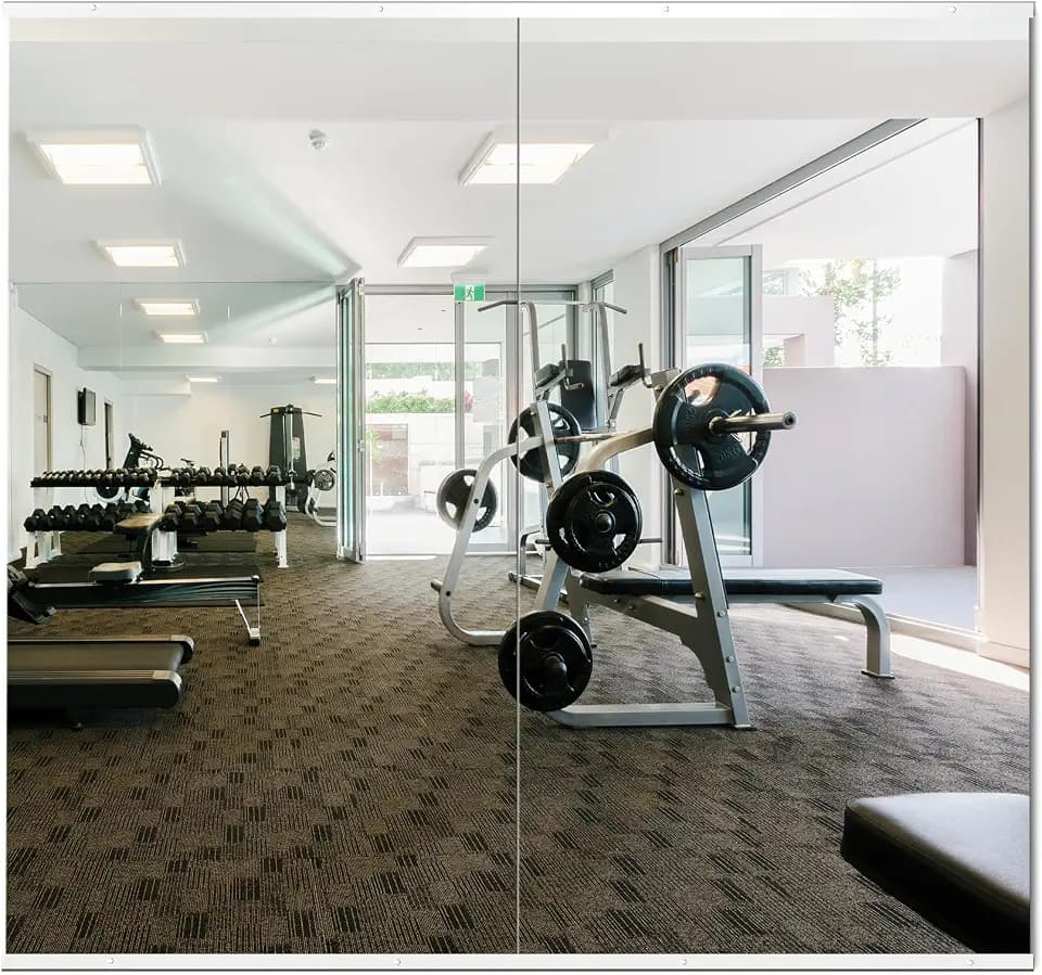 Delma Gym Mirrors for Home Gym, 54"x30" 2PCS Large Full Body Mirror, Tempered Glass Frameless Wall-Mounted Shatterproof for Workout, Yoga, Garage