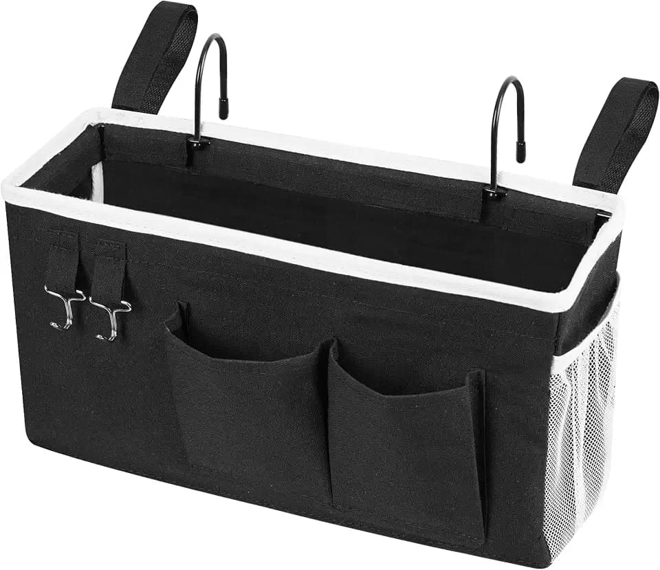 Bedside Caddy, Bedside Storage Bag Hanging Organizer for Bunk Dorm Bed Rail