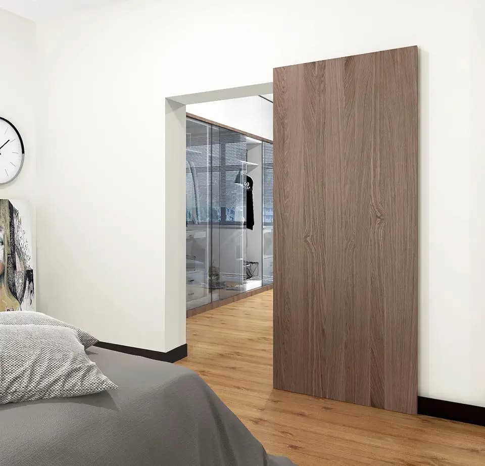 DIYHD 48" Concealed Sliding Barn Door Hardware with Dual Soft Close