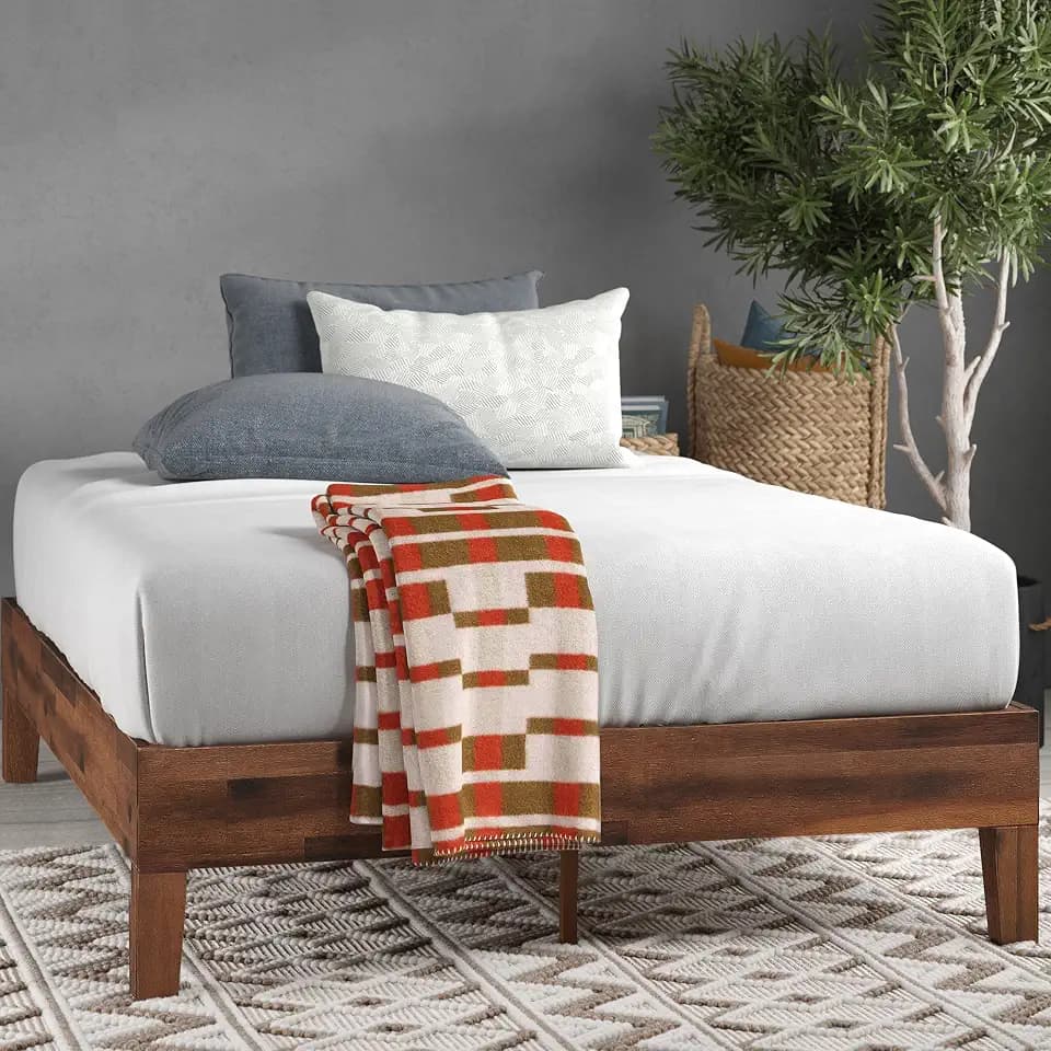 Zinus Marissa 12 Inch Deluxe Wood Platform Bed / No Box Spring Needed / Wood Slat Support / Antique Espresso Finish, Full, OLB-PWPBBE-12F