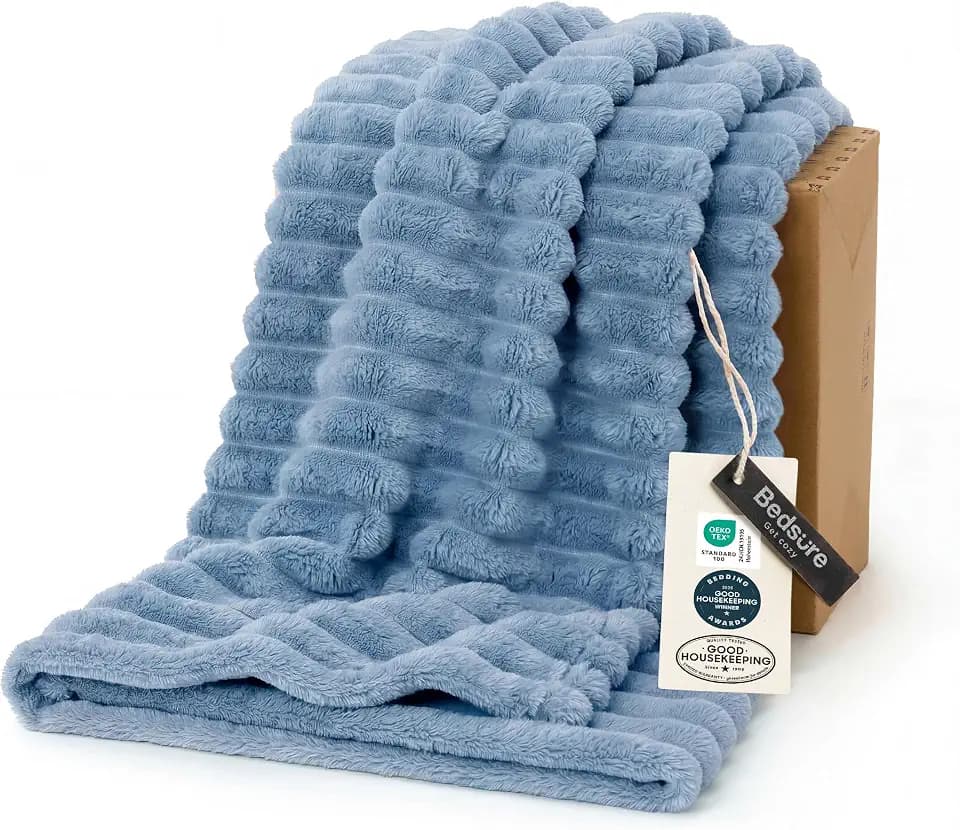 Bedsure Soft Blue Throw Blanket for Couch Decor Gifts 50"x60"