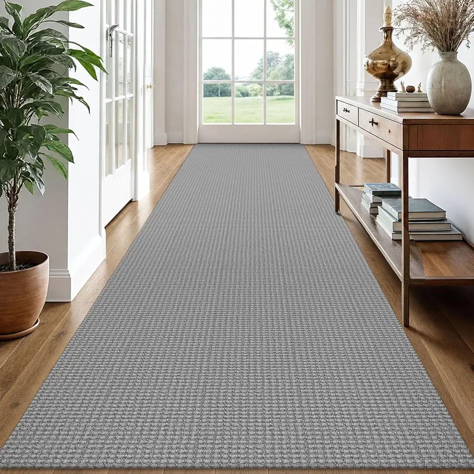 EARTHALL Runner Rug 3x14 Ft Washable Runners for Hallways Extra Long Woven Non Slip Entryway Runner Braided Kitchen Runner Indoor Outdoor Carpet Runners for Stair, Hall, Foyers, Dark Gray