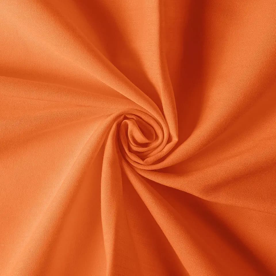 Cotton Polyester Broadcloth Fabric 57" Wide by The Yard Soft, Lightweight & Breathable Material for Sewing, Lining, Curtains, Bedding & DIY Projects (Orange, 1 Yard)
