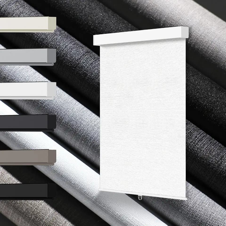 100% Blackout Roller Shades, Free-Stop Cordless Roller Blinds for Windows, Thermal Insulated Linen Fabric Window Shades UV Protection for Home, Door, White, 25" W x 72" H