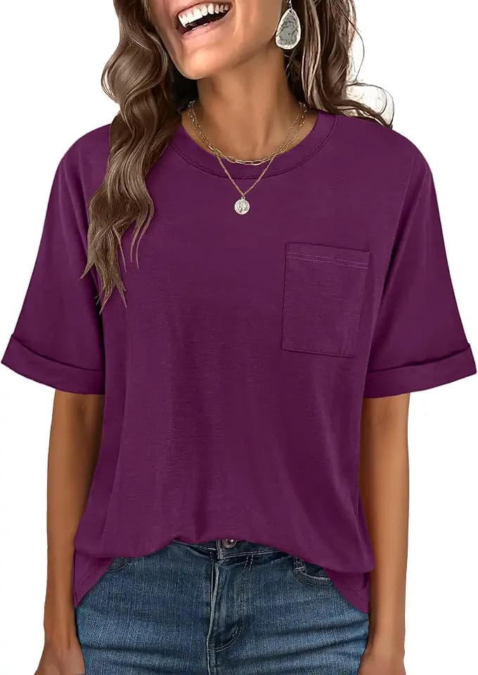 ANRABESS Womens Tops Short Sleeve Oversized T Shirts