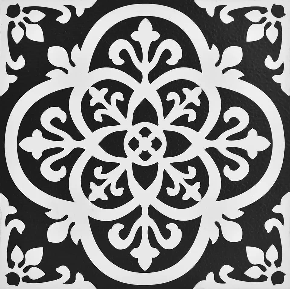 FloorPops Black Gothic Peel & Stick Floor Tiles, FP2475