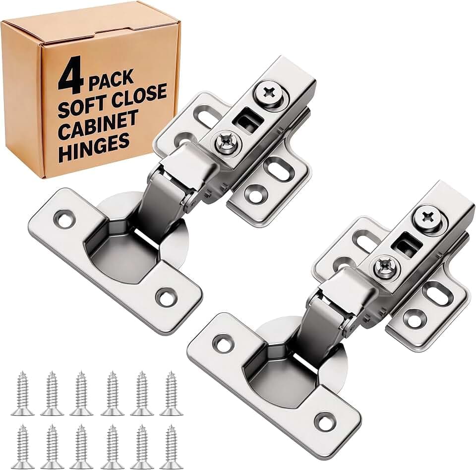 4Pcs Frameless Soft Close Inset Cabinet Hinges 50% Faster Install