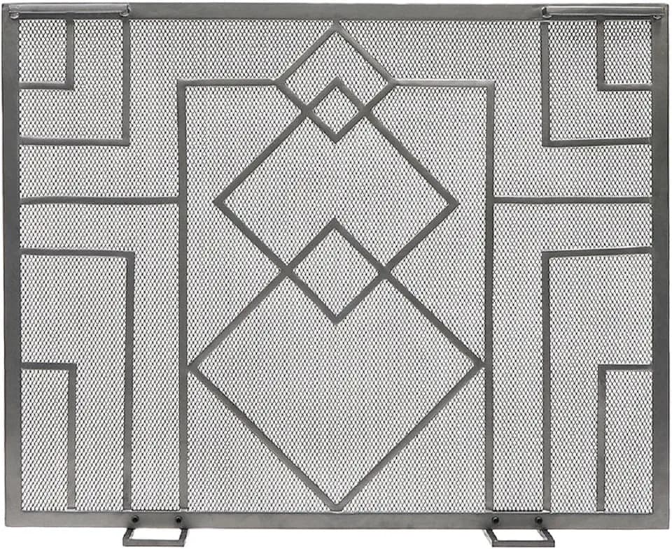 Minuteman International Wright Design Flat Fireplace Screen, 38 x 30-in