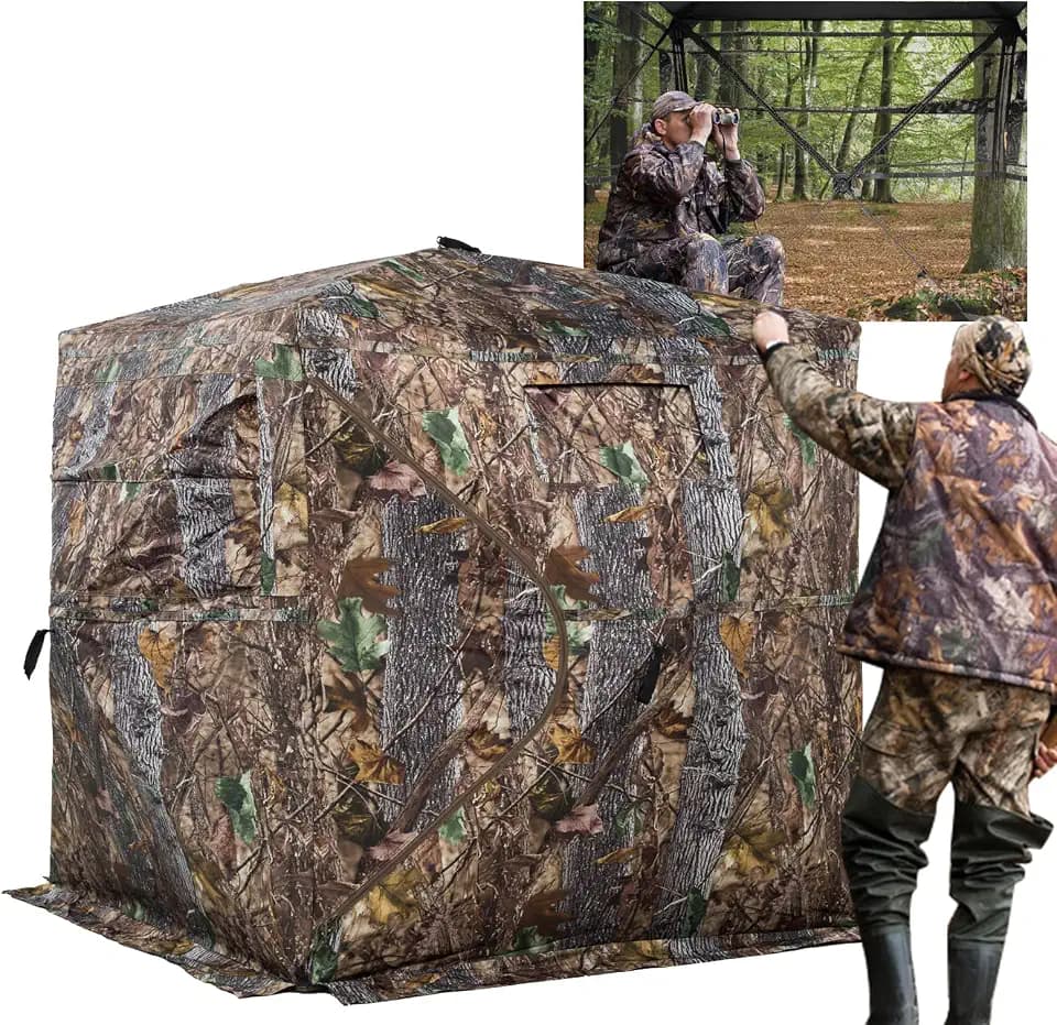 FUNHORUN Hunting Blind 270/360 See Through Deer Blind, Pop Up Ground Blind
