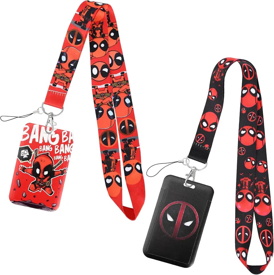 Action Movie Black Cool Kids Lanyard with ID Badge Holder(2 Pack)