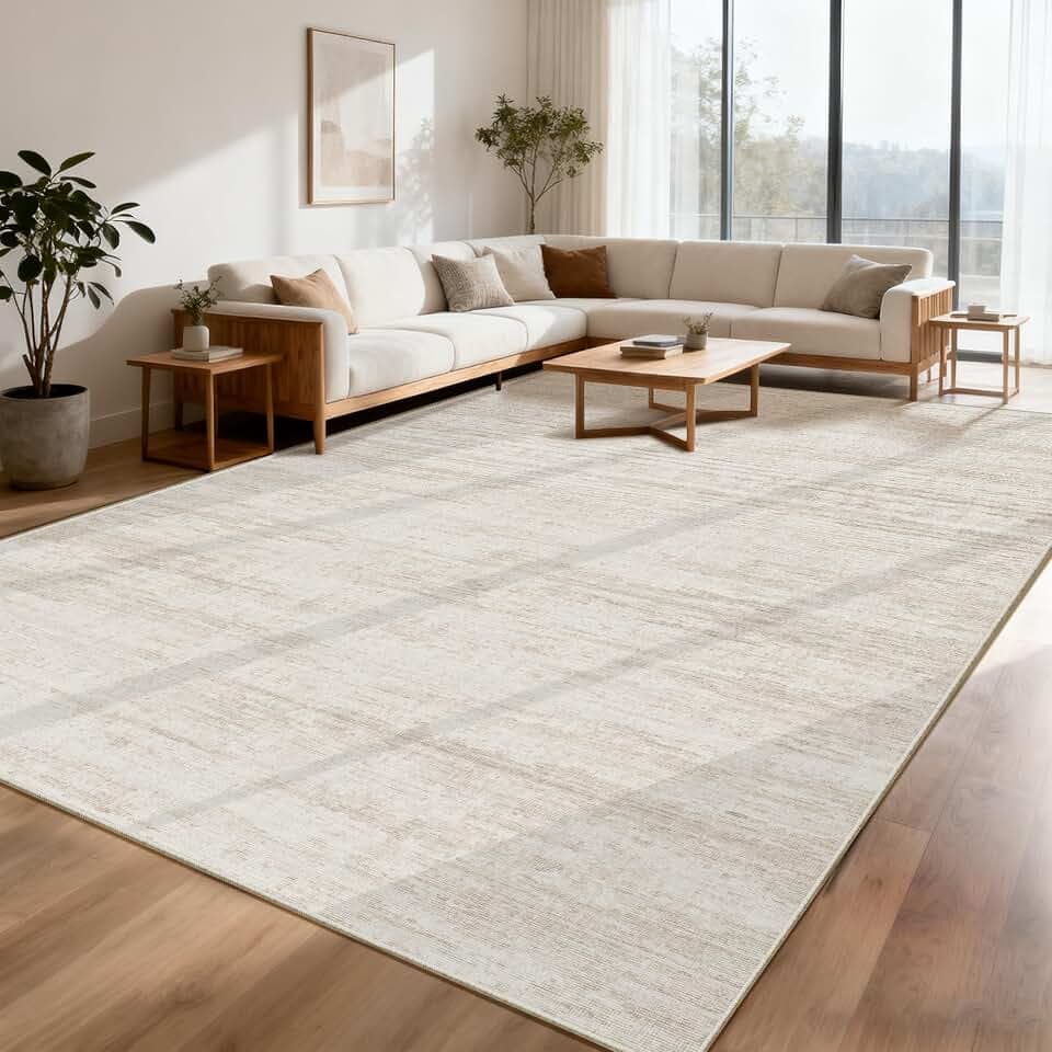 8x10 Area Rugs for Living Room,Modern Abstract Non-Slip Backing Washable Rugs,Soft Thin Large Area Rug,Stain Resistant Carpets for Bedroom Dining Room Home Decor