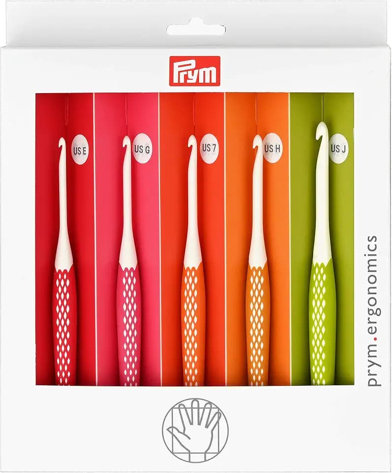 Prym Ergonomic Crochet Hook Set, 5 Pc (E, G, 7, H, J)
