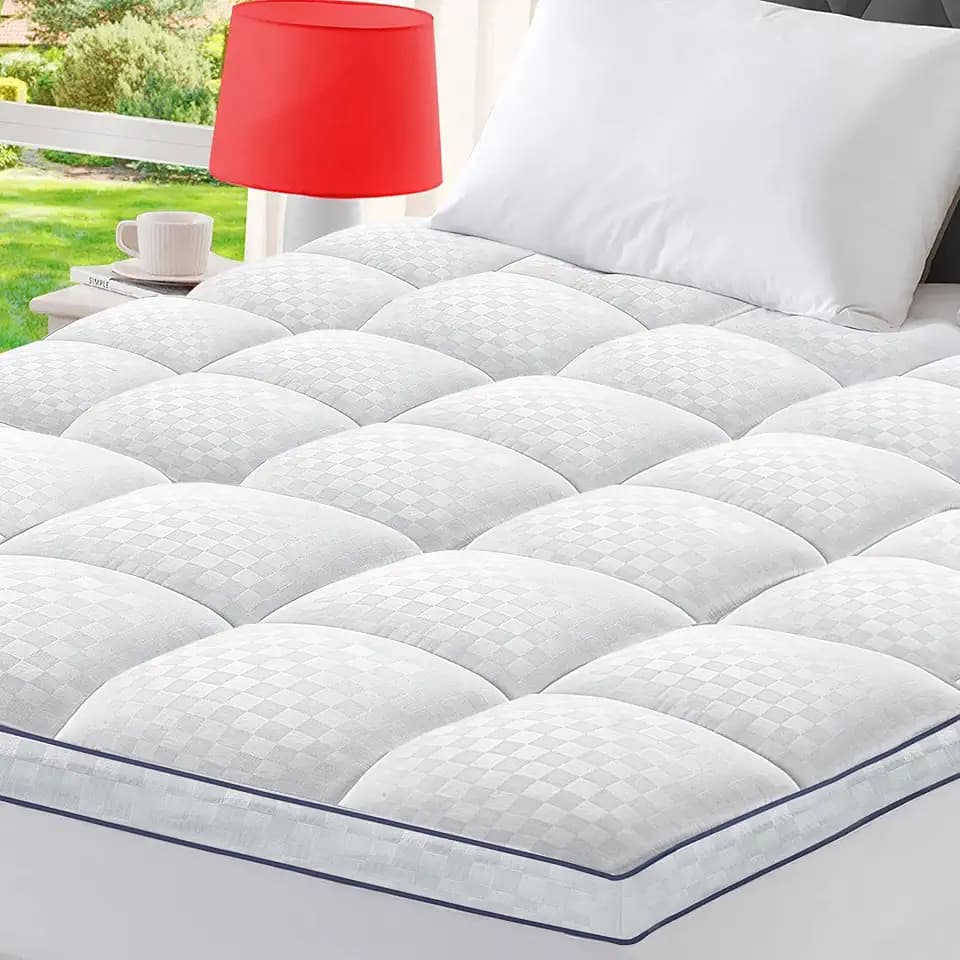 Full Mattress Topper Extra Thick Pillowtop Cooling Plush Mattress Pad Cover Protector with 8-21 Inch Deep Pocket 3D Snow Down Alternative Fill White