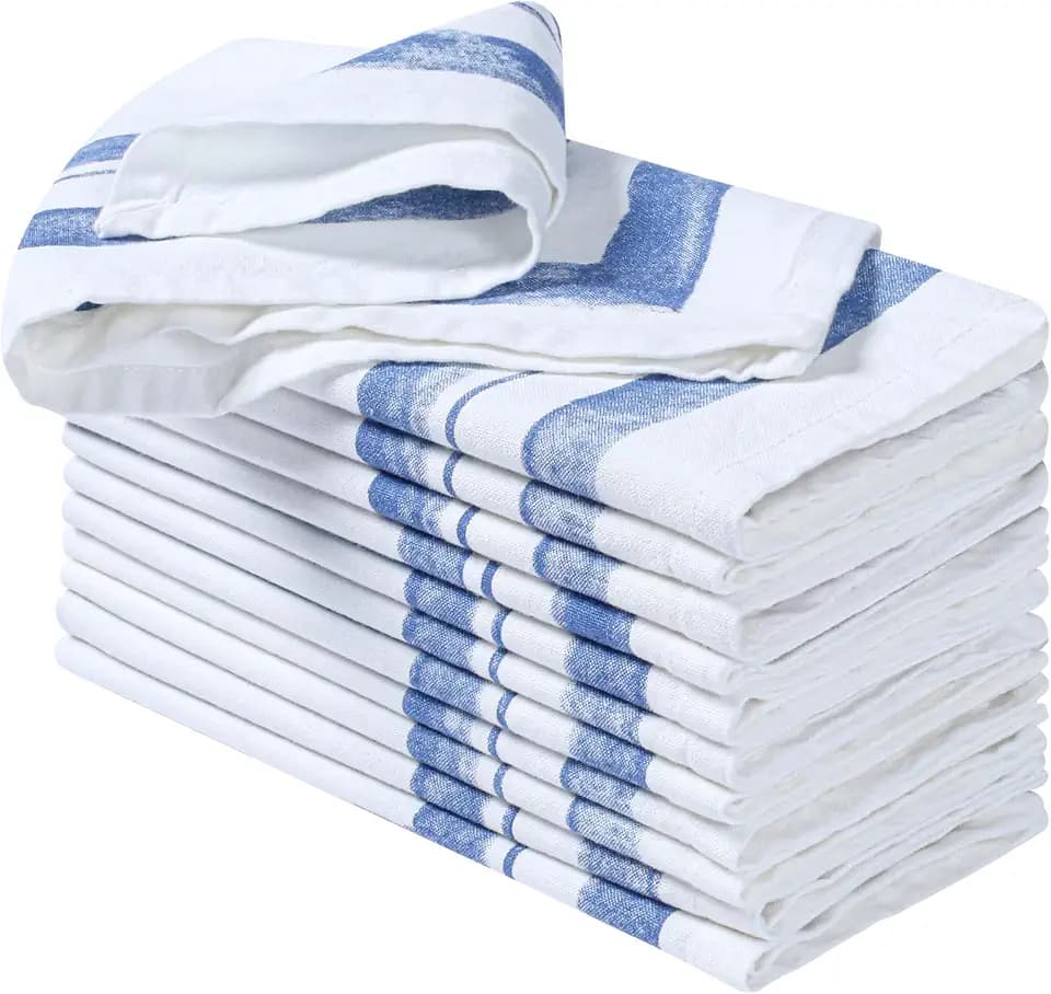 Ramanta Home Cloth Dinner Napkins Set of 12 Blue, 18x18 Inches