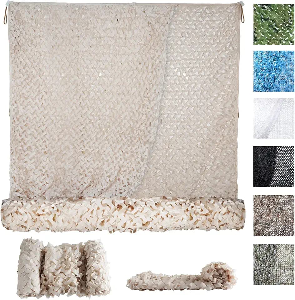 Sposuit Camo Netting - Camouflage Net 10x20 20x20 10x10 5x10 5x20, Military Camo Netting for Hunting Bulk Roll, Camo Tarp Sunshade Net for Party Decorations, Sunshade, Camping Ghillie Netting