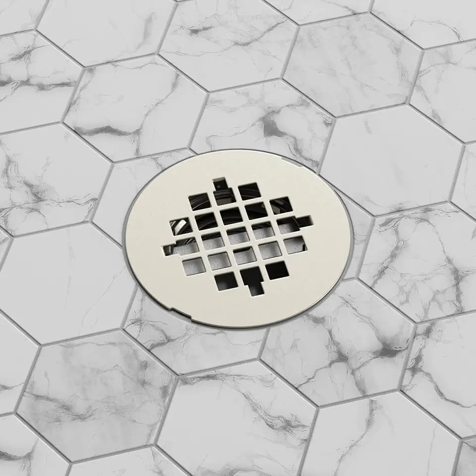DreamLine Slimline 2 inch Round Shower Drain, Brushed Nickel