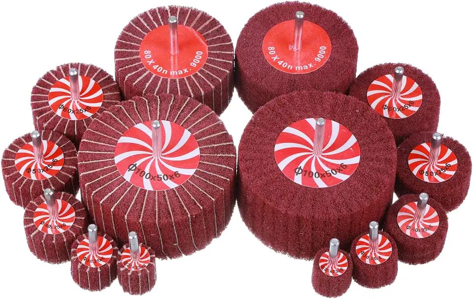 Rocaris 14 Pack Rocaris Buffing Flap Wheels - 7 Size Flap Disk