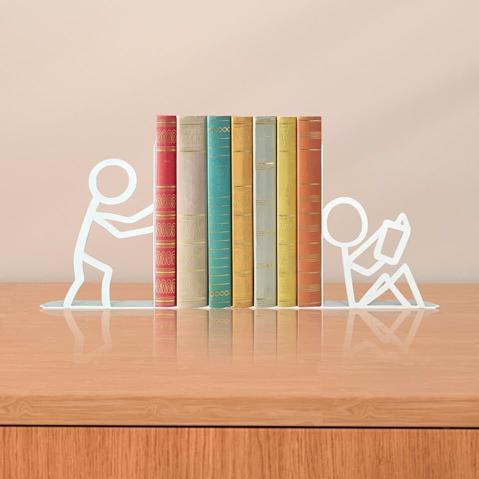Metal Unique Office Desk Bookends Decorative Cute Book Ends for Kids