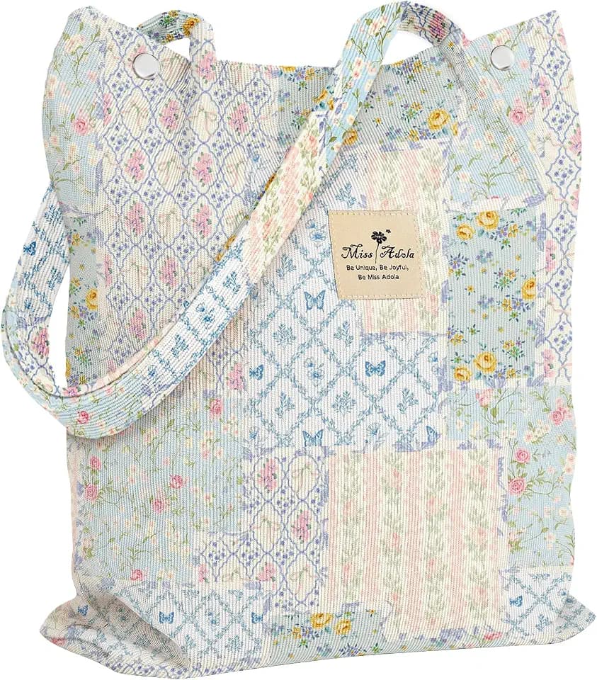 Miss Adola Corduroy Tote Bag for Women Cute Design