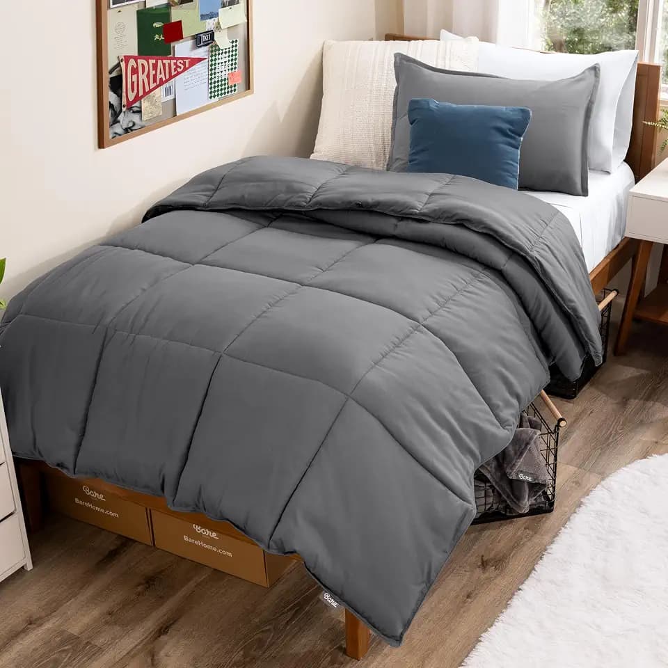 Bare Home Comforter Set - 1800 Ultra Soft (Twin/Twin XL, Grey)