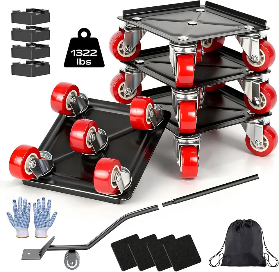 Furniture Dolly with 5 Wheels Heavy Duty Furniture Movers with Wheels Furniture Moving Wheels for Heavy Furniture Dollies Moving Dolly Heavy Duty Furniture Lifter Rollers 1322 lbs Load Capacity