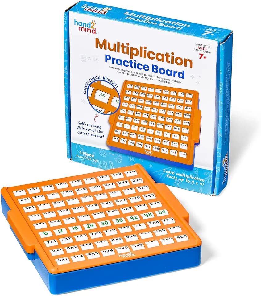 hand2mind Multiplication Practice Board, Math Facts, Ages 7+