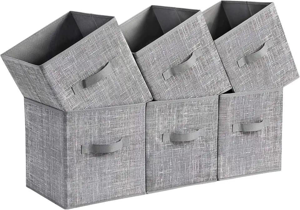 SONGMICS Storage Cubes, Set of 6, 11-Inch Foldable Closet Organizers