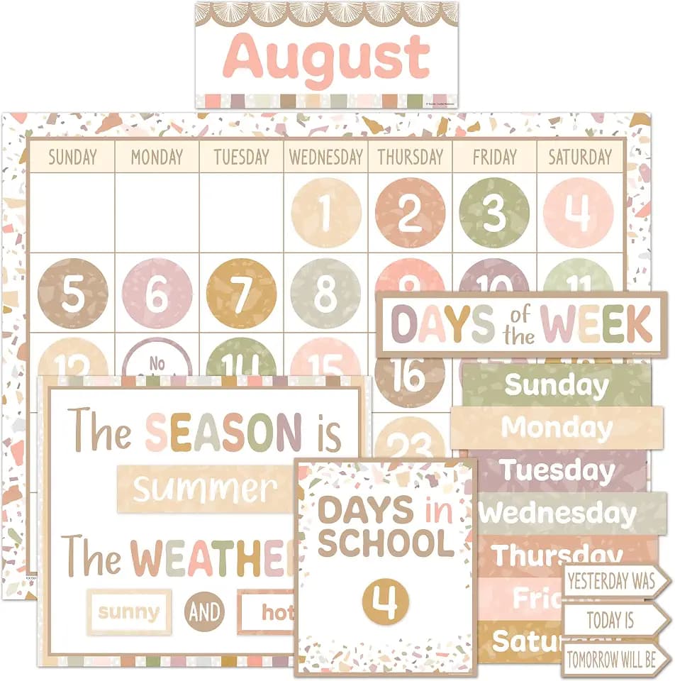 Teacher Created Resources Terrazzo Tones Calendar Bulletin Board (TCR7201)