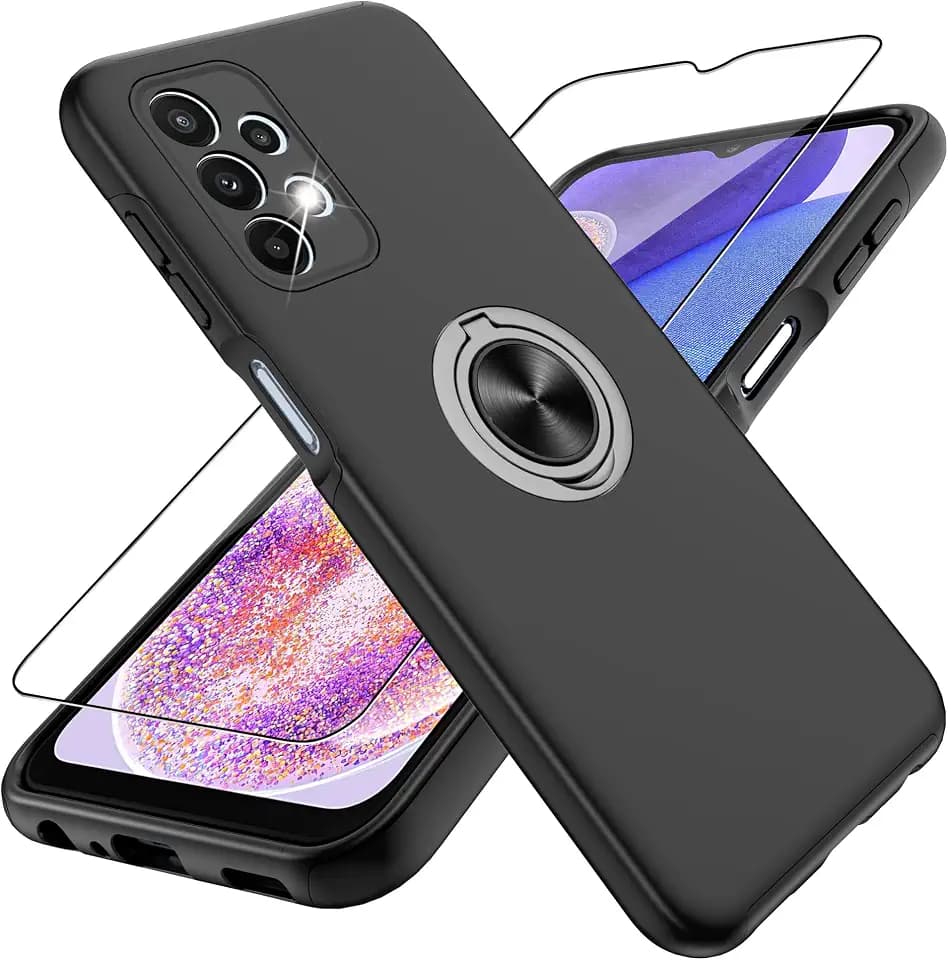 for Samsung Galaxy A23 5G Case with 360° Rotating Kickstand,Black