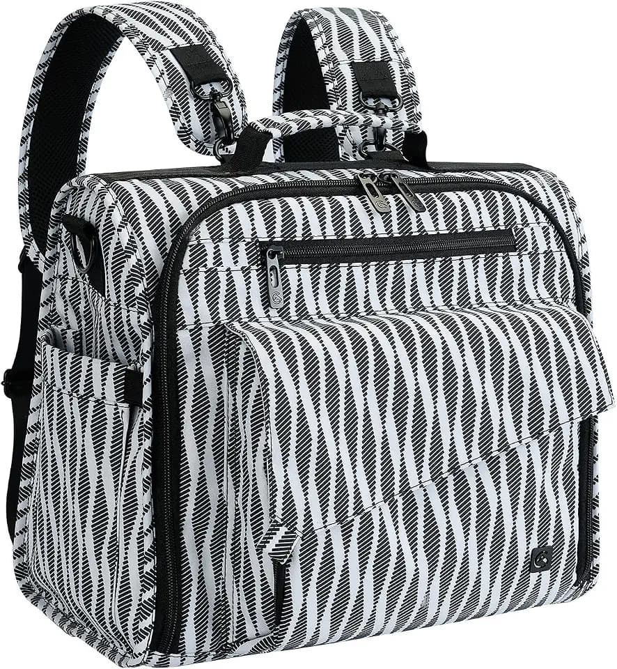 ALLCAMP Diaper Backpack, Waterproof Large Capacity Baby Bag, Multi-Function Nappy Bag with Stroller Hooks, Convertible Tote