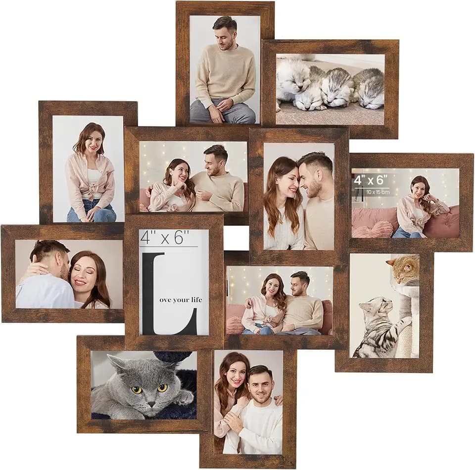 SONGMICS 12-Pack 4 x 6 Collage Picture Frames with Glass Front