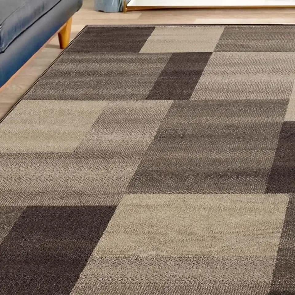 Superior Clifton Indoor Plush Area Rug, Easy Clean, 6'x9', Beige