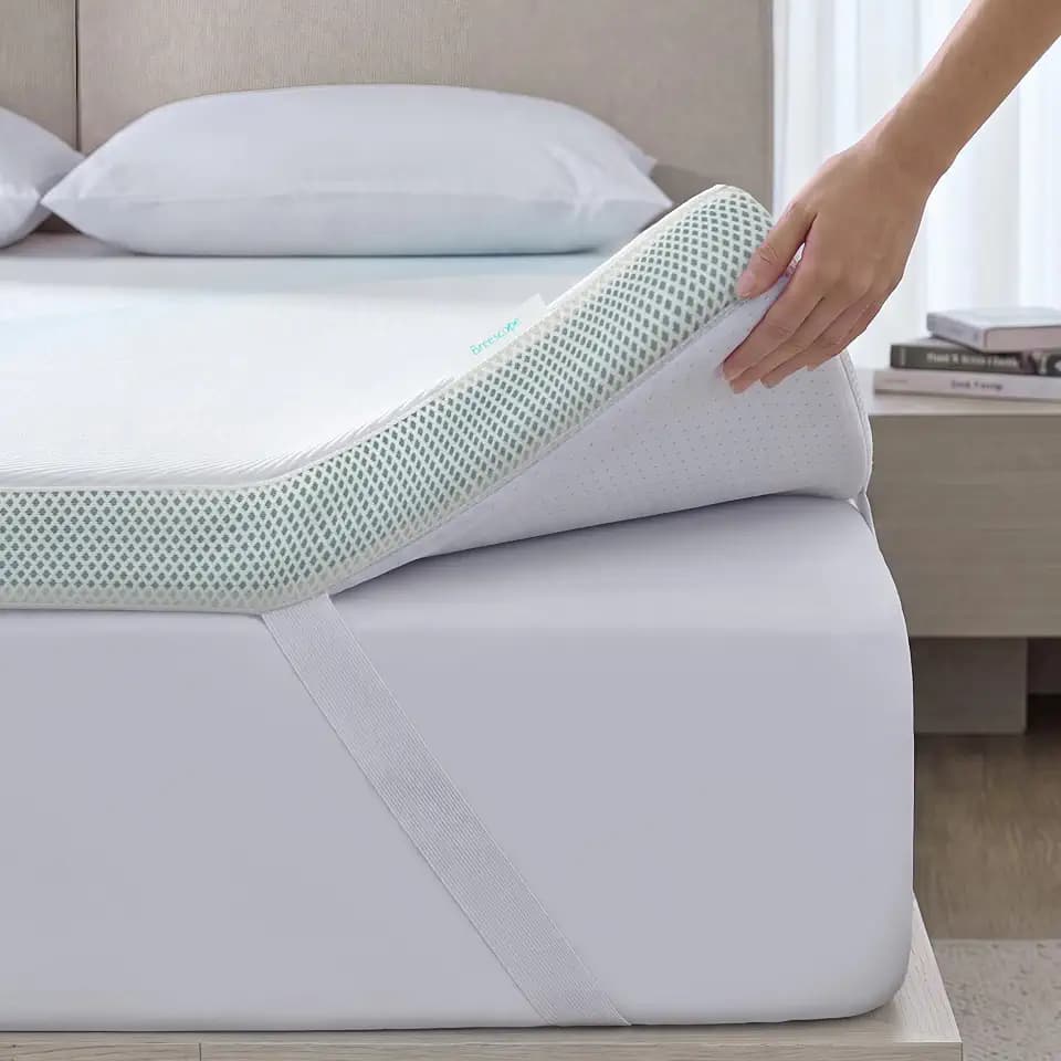 Breescape Cooling Mattress Topper Queen, 3 Inch Responsive Foam Bed Topper