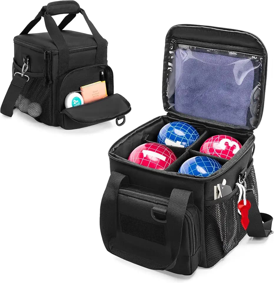 DSLEAF Bocce Ball Carry Bag for 8 Balls, Bocce Ball Storage Bag, Bag Only