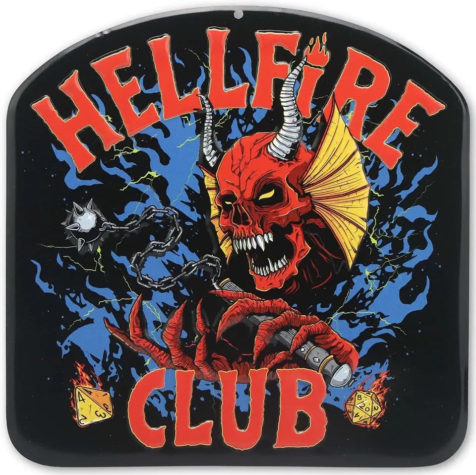 Stranger Things Hellfire Club Embossed Metal Wall Art