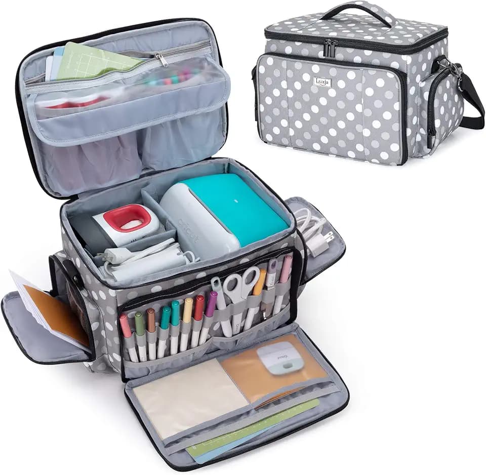 LUXJA Carrying Case Compatible with Cricut Joy&Easy Press Mini, Polka Dots