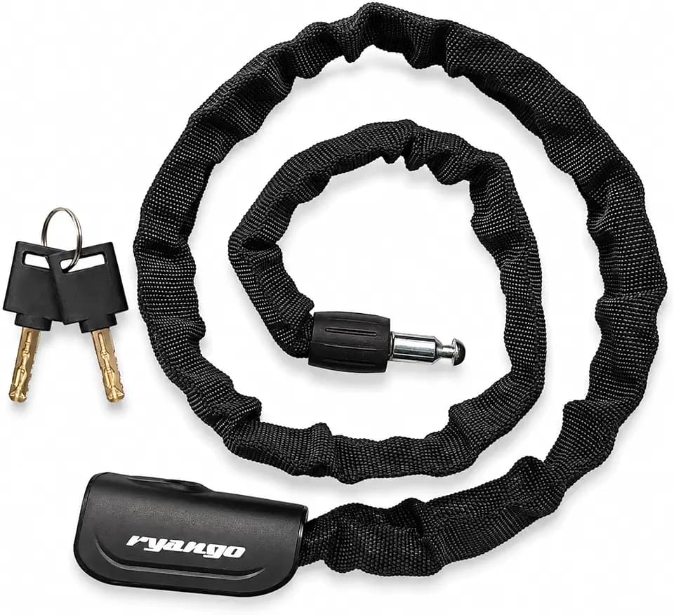 Heavy Duty Anti Theft Bike Chain Lock, 2 Keys - Bicycle, Motorcycle, E-Bike, Scooter, Gate, Door, Fence