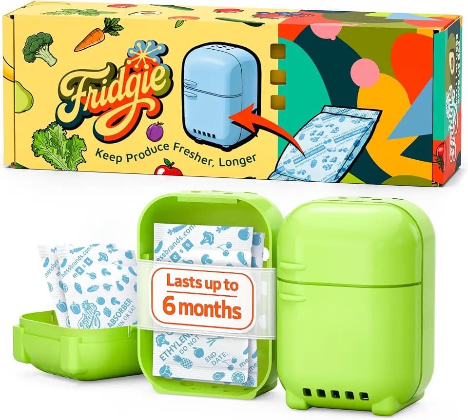 Fridgie Produce Saver, Ethylene Gas Absorber, Fresh Vegetable Saver - Green