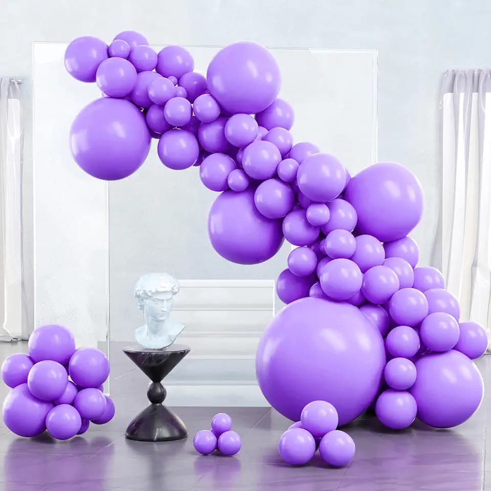PartyWoo Purple Balloons 100pcs Different Sizes of 36 18 12 10 5 Inch