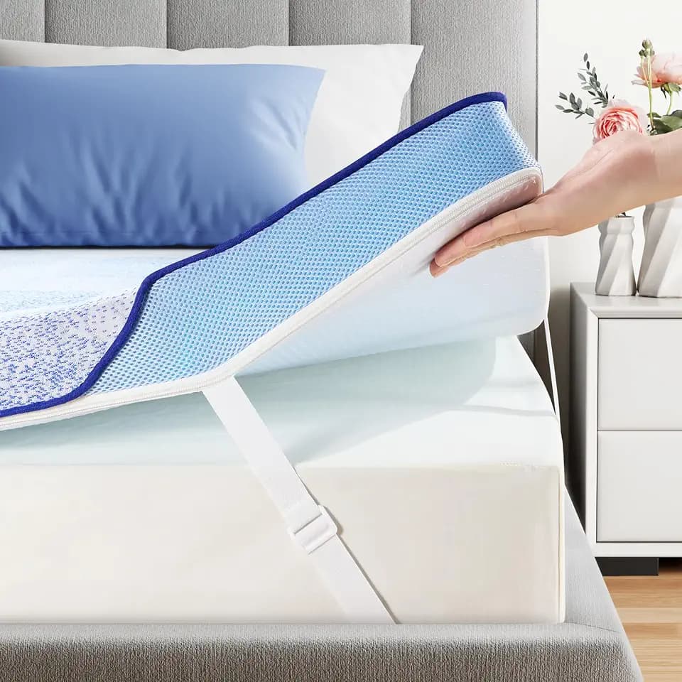 PERLECARE 3-Inch Queen Memory Foam Mattress Topper, Medium-Firm Bed Pad for Back Support & Pressure Relief, Cooling Bamboo Cover with Sheet Clips, Washable, CertiPUR-US® & Oeko-TEX® Certified