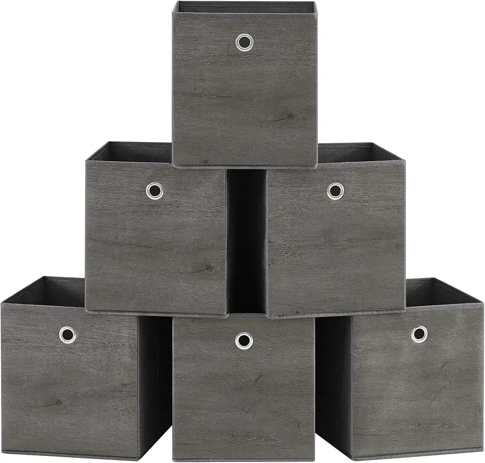 SONGMICS Storage Cubes, Set of 6, 11-Inch Foldable Closet Organizers